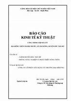 Mẫu Báo Cáo Kinh Tế Kỹ Thuật Dự Án